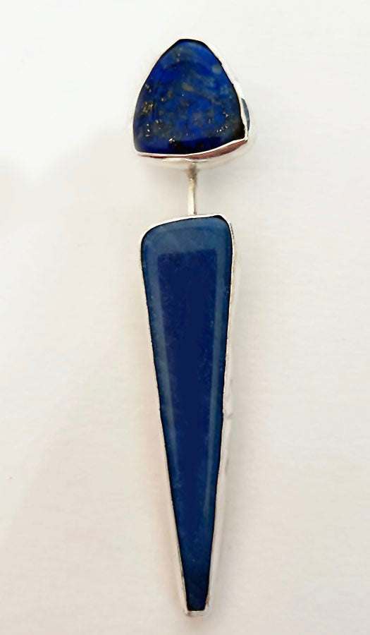 Lapis and Chrysocolla in Sterling Silver Pendent