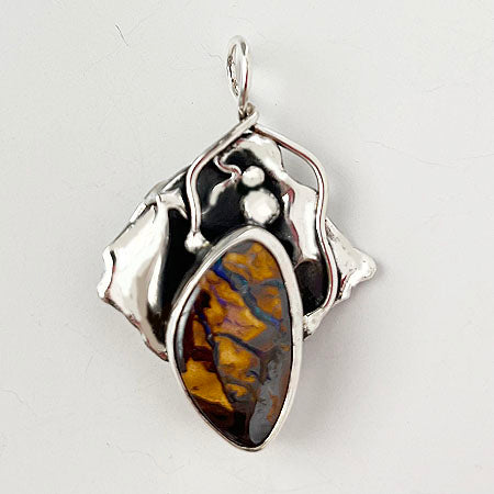 Koroit Opal in Sterling Silver Pendant