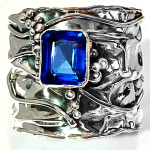 Blue Topaz in Sterling Silver Cuff Bracelet