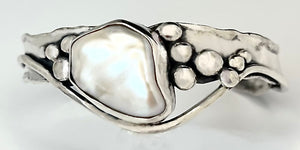 Freshwater Pearl in Sterling Silver Cuff