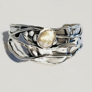 Freshwater Pearl in Sterling Silver Cuff Bracelet
