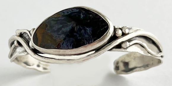 Amazing Russian Pietersite set in Sterling Silver Cuff Bracelet