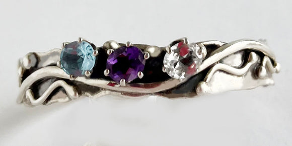 Gemstones in Sterling Silver Cuff Bracelet