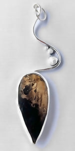 Fossilized Palm set in Sterling Pendant