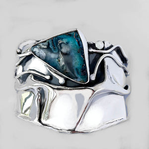 Skeletal Turquoise in Sterling Silver Cuff