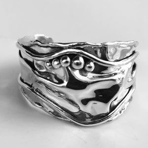 Berries and Vines Sterling Silver Cuff Bracelet