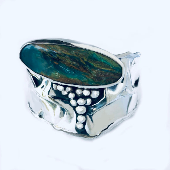 Peruvian Opal in Sterling Silver Cuff Bracelet