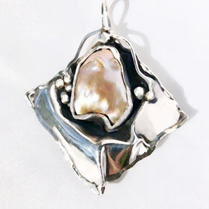 Fancy Blush Pearl In Sterling Silver Pendant