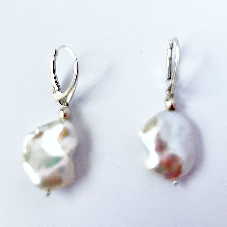 Luminous Freshwater Pearls in Sterling Silver Earrings